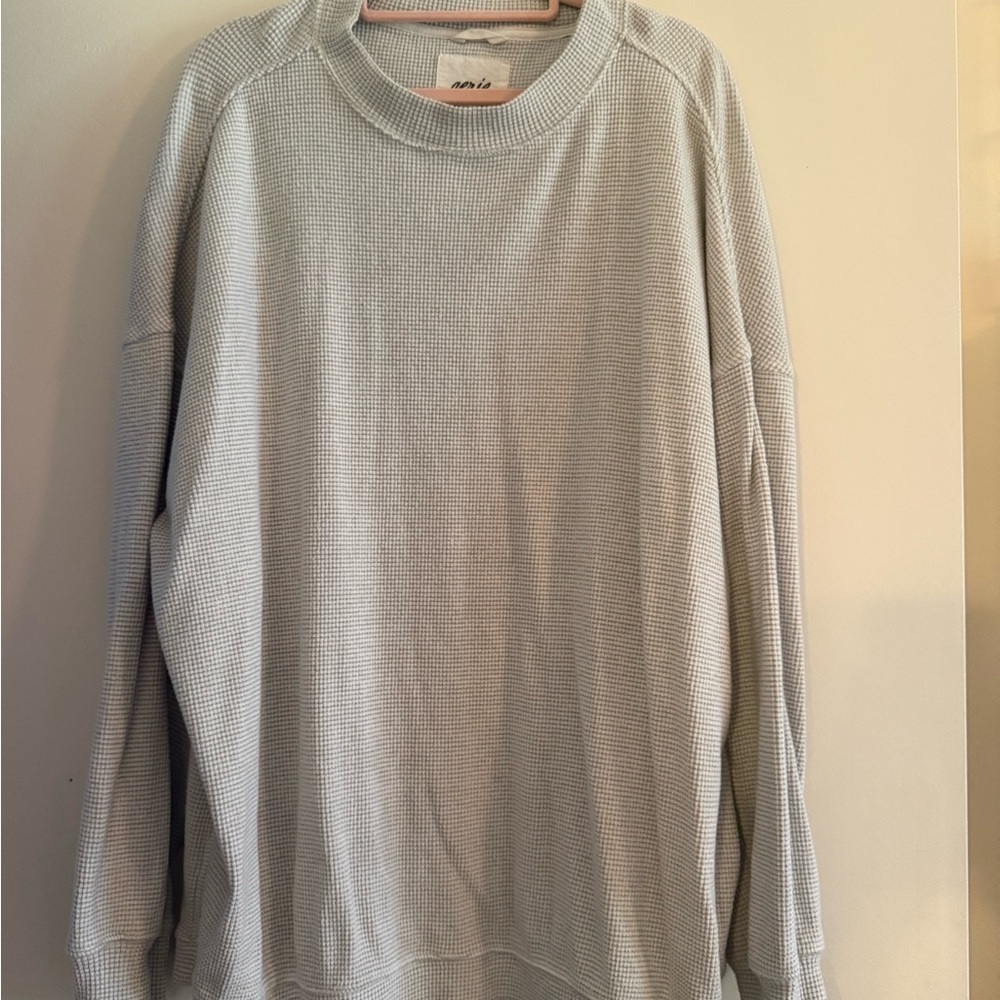 aerie Women's Waffle Crewneck Sweater - Light Gray